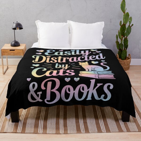 Item preview, Easily Distracted by Cats and Books - Cat & Book Lov Tie Dye designed and sold by HellD3vil-Art.