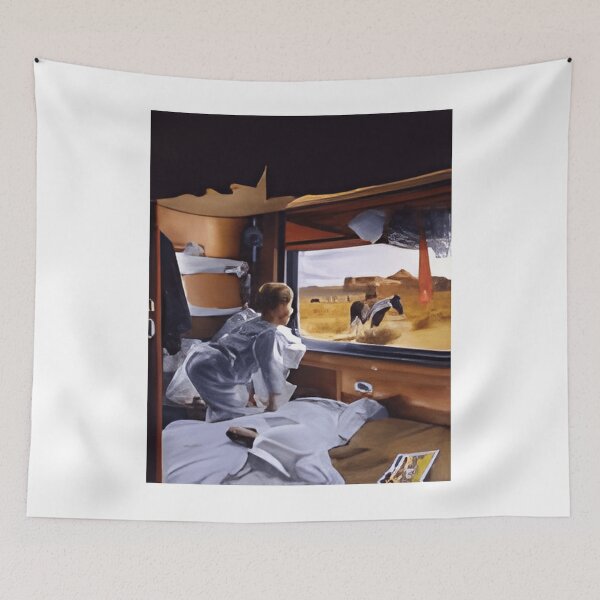 Item preview, Sleeper train morning as a child watches desert horses designed and sold by otsilibarfob.