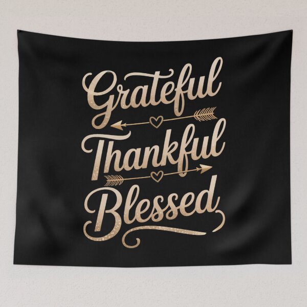 Item preview, Gold Grateful Thankful Blessed Thanksgiving designed and sold by HellD3vil-Art.