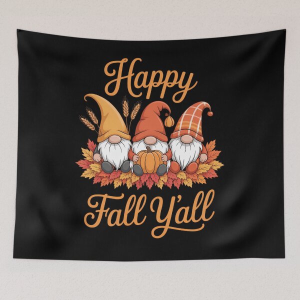 Item preview, Happy Fall Yall with Autumn Gnomes Thanksgiving Day Matching designed and sold by HellD3vil-Art.