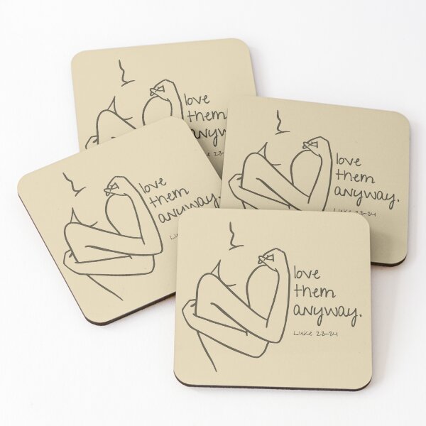 Item preview, Modern Minimal Line Drawing Bible Quote Love Hug designed and sold by TackyTime.