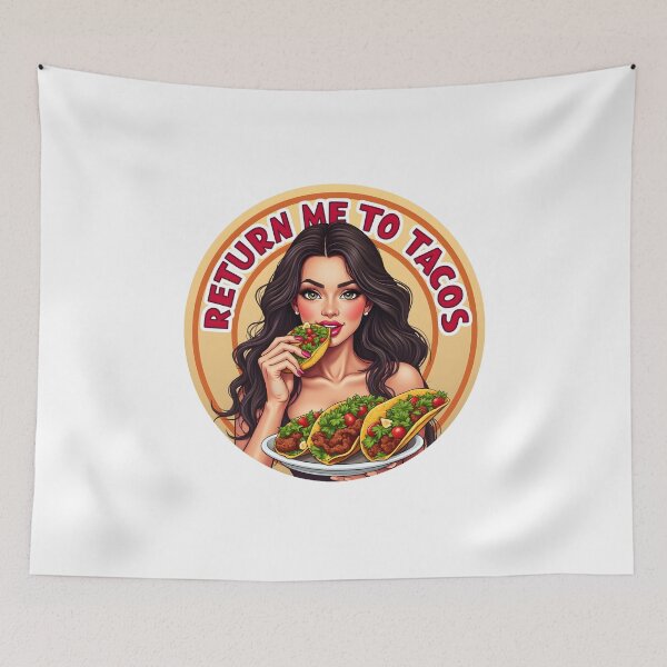 Item preview, A beautiful woman eating tacos designed and sold by BDLdesigns.