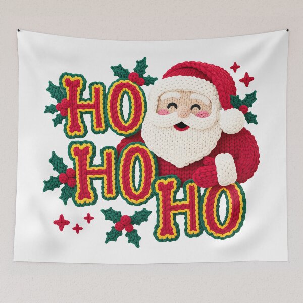 Item preview, Ho Ho Ho Faux Yarn Santa Cozy Christmas Design designed and sold by Eh Plus Designs.