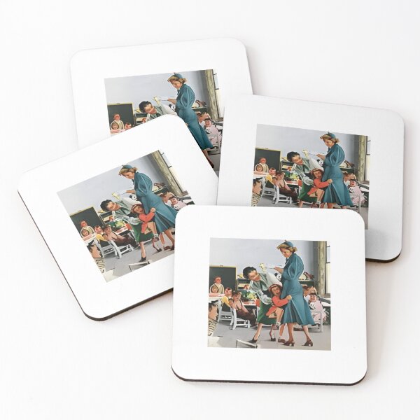 Item preview, First day jitters as a child clings to mom in a busy classroom designed and sold by otsilibarfob.