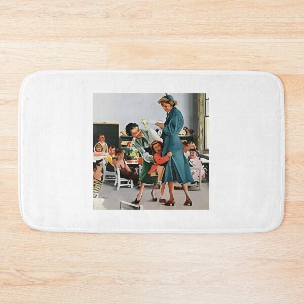Item preview, First day jitters as a child clings to mom in a busy classroom designed and sold by otsilibarfob.