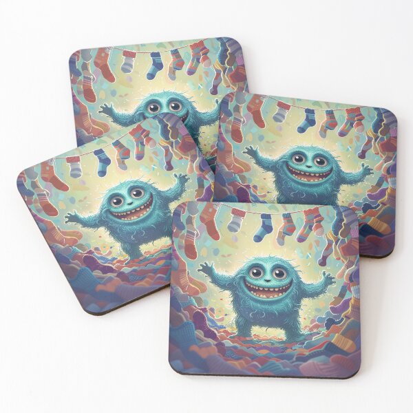 Item preview, The Sock Monster’s Christmas — Funny Cute Mismatched Socks Holiday Design — Whimsical Festive Illustration designed and sold by SmartyWonders.