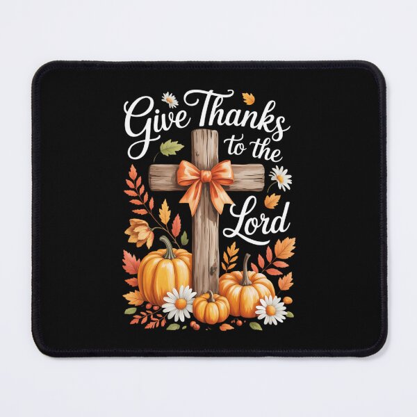Item preview, Give Thanks To The Lord Cross Pumpkins Bow Autumn Fall designed and sold by Moon-Ape.