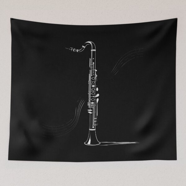 Item preview, Bass Clarinet Musical Notes Music Score, Woodwind Musician designed and sold by BiellaSar.