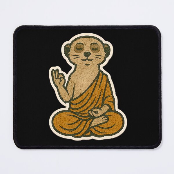 Item preview, Cute Zen Animal Meditation Buddha Art: Meerkat designed and sold by PinUpPizzazz.