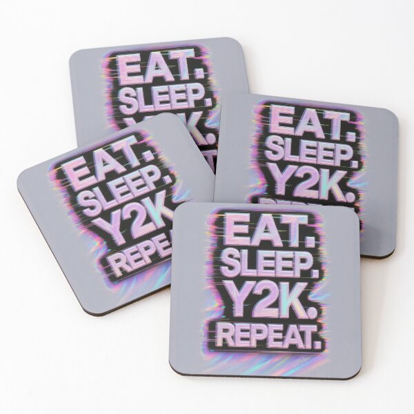 Item preview, Eat. Sleep. Y2K. Repeat. 2000's Synthwave Design designed and sold by WHITE FLAME PRINTS.