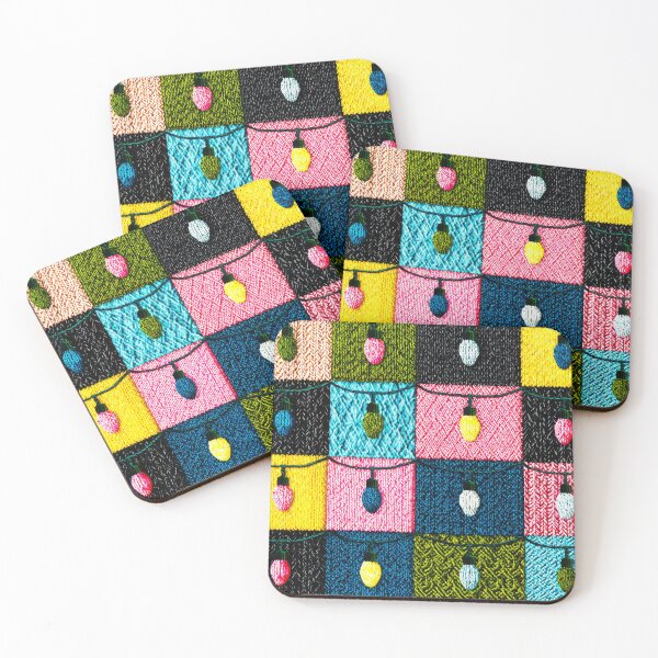 Item preview, Patchwork Christmas Tree Lights - Cozy Holiday designed and sold by scicilysimonee.