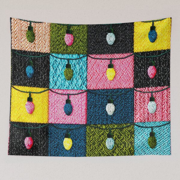Item preview, Patchwork Christmas Tree Lights - Cozy Holiday designed and sold by scicilysimonee.