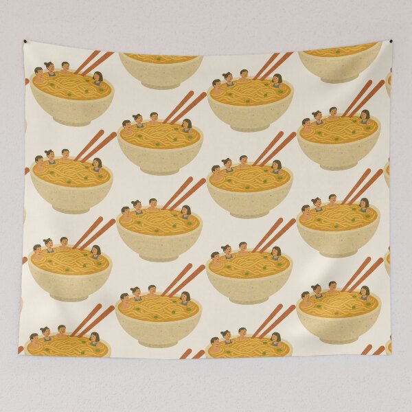 Item preview, Ramen Hot Spring – Whimsical Food Spa Sticker designed and sold by Tiny Joy World.