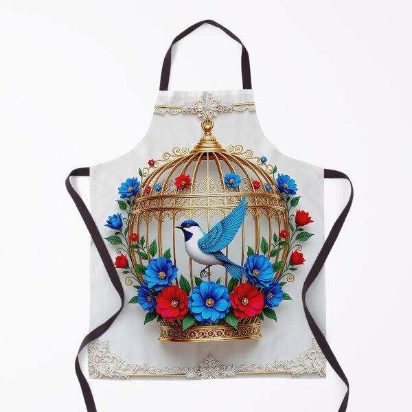 Item preview, Gold Bird Cage and Floral designed and sold by Sharon Schwalbe.