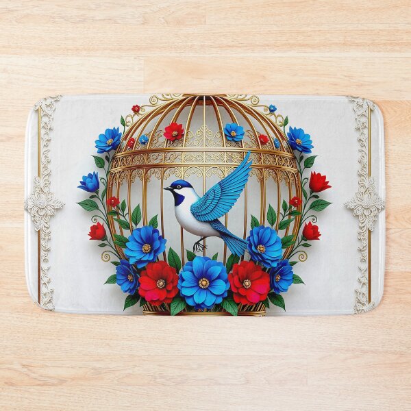 Item preview, Gold Bird Cage and Floral designed and sold by Sharon Schwalbe.