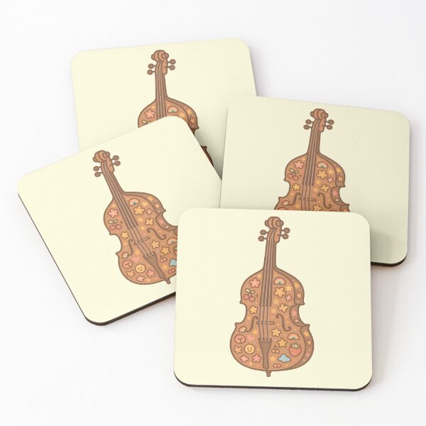 Item preview, Hippie Bass | Groovy Musical Instrument Illustration designed and sold by Tiny Joy World.