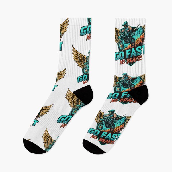 Item preview, Winged Motocross Go Fast No Brakes Enduro Pilot Skull Wings designed and sold by DibuHumor.