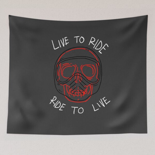 Item preview, Live to Ride Skull Helmet Motto Graphic designed and sold by RNASstuff.