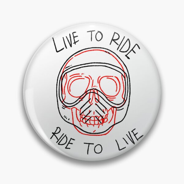 Item preview, High-Contrast Red Skull Helmet "Live to Ride" Statement designed and sold by RNASstuff.