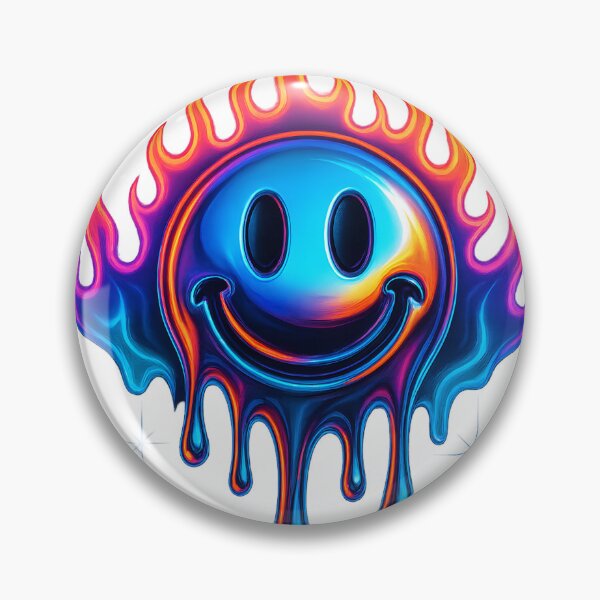 Item preview, Melting Flame Smiley — Y2K Chrome designed and sold by Savannarojas.