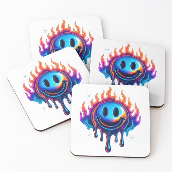 Item preview, Melting Flame Smiley — Y2K Chrome designed and sold by Savannarojas.
