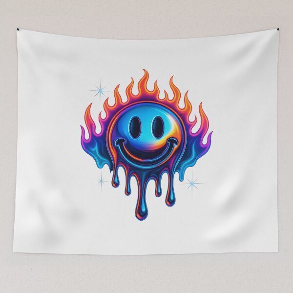 Item preview, Melting Flame Smiley — Y2K Chrome designed and sold by Savannarojas.