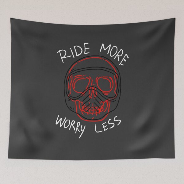 Item preview, Ride More Worry Less Motivational Skull Helmet designed and sold by RNASstuff.