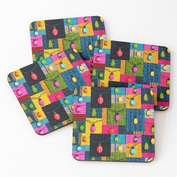Item preview, Patchwork Christmas Tree Lights - Festive Night designed and sold by scicilysimonee.
