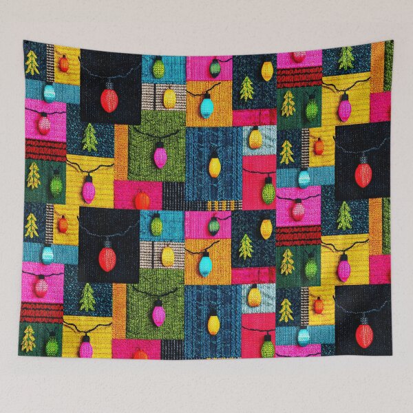 Item preview, Patchwork Christmas Tree Lights - Festive Night designed and sold by scicilysimonee.