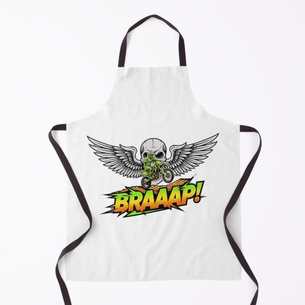 Item preview, BRAAAP! Winged Skull Motocross Enduro Rider Funny Engine Noise Neon designed and sold by DibuHumor.