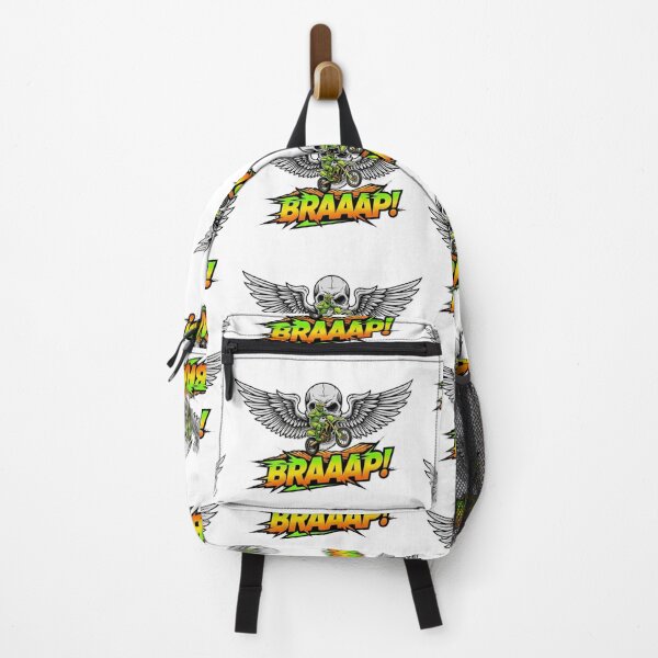 Item preview, BRAAAP! Winged Skull Motocross Enduro Rider Funny Engine Noise Neon designed and sold by DibuHumor.