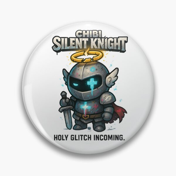 Item preview, Chibi Silent Knight – Holy Glitch Guardian | Cyber Graffiti Xmas Warrior designed and sold by Snackwear Apparel.