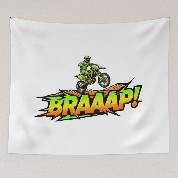 Item preview, BRAAAP! Neon Motocross Rider Enduro Dirt Bike Speed Onomatopoeia designed and sold by DibuHumor.