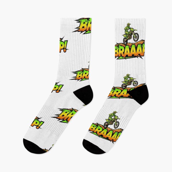 Item preview, BRAAAP! Neon Motocross Rider Enduro Dirt Bike Speed Onomatopoeia designed and sold by DibuHumor.