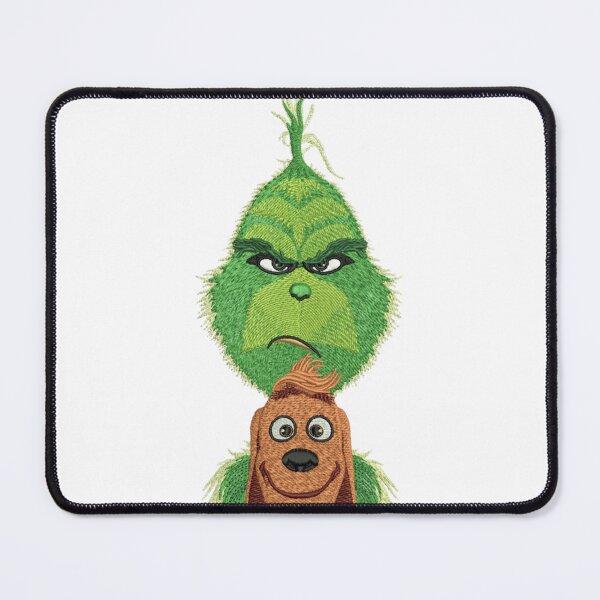 Item preview, Grinch Embroidery Style with Cute Dog Christmas Sticker designed and sold by Hadley Murphy.
