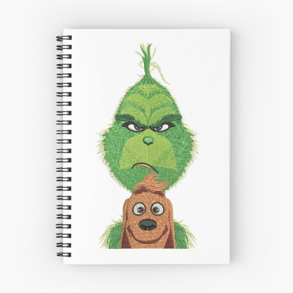 Item preview, Grinch Embroidery Style with Cute Dog Christmas Sticker designed and sold by Hadley Murphy.