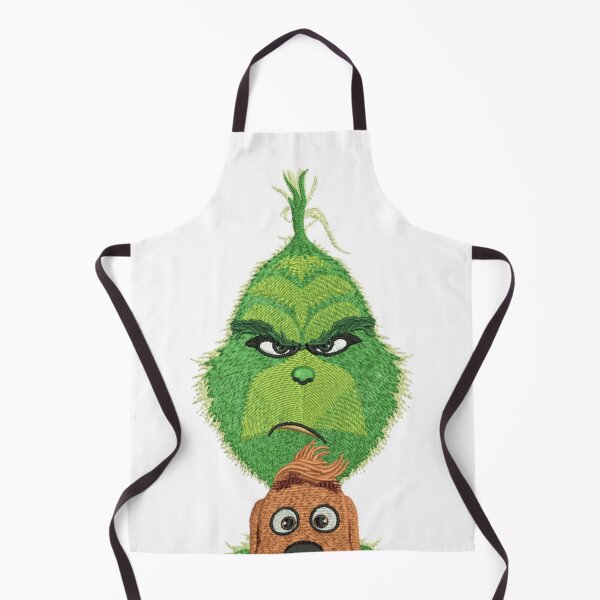 Item preview, Grinch Embroidery Style with Cute Dog Christmas Sticker designed and sold by Hadley Murphy.