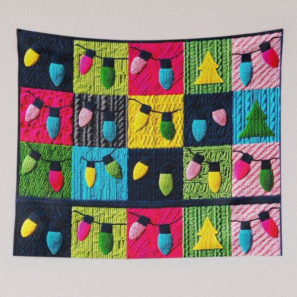 Item preview, Patchwork Christmas Tree Lights - Christmas Night designed and sold by scicilysimonee.