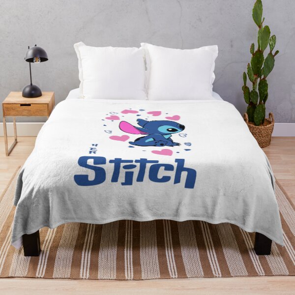 Item preview, Stitch Her Love – Cute Romantic Blue Aesthetic Sticker designed and sold by Justice Geovanni.