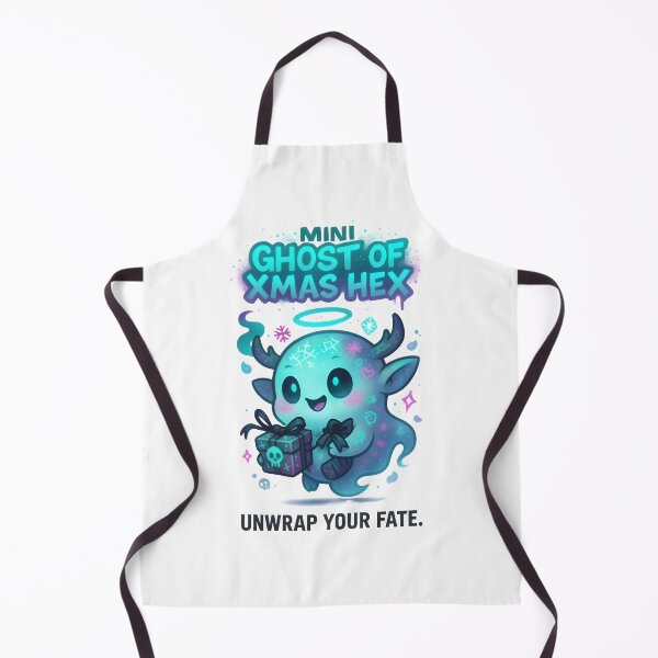 Item preview, Mini Ghost of Xmas Hex – Cute Chibi Haunted Christmas Spirit Graffiti Design designed and sold by Snackwear Apparel.