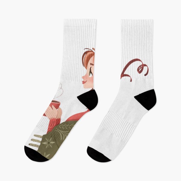 Item preview, Warm and Cozy Girl with Red Hair Wrapped in a Winter Blanket designed and sold by SnorgleKip.