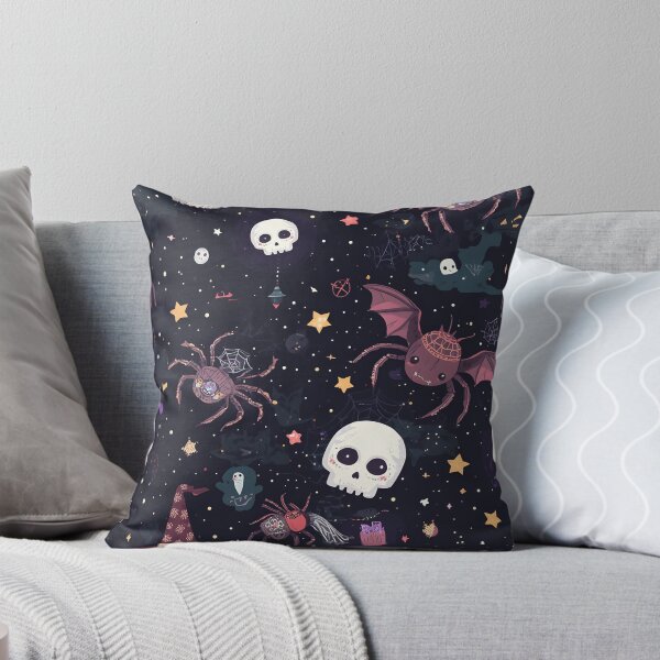 Item preview, Dark Whimsical Halloween: Spooky Night Sky Pattern designed and sold by MoonlitDoodles1.