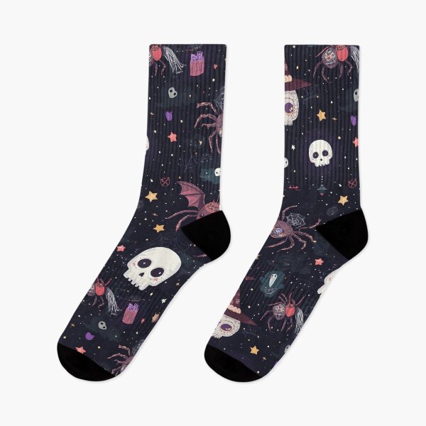 Item preview, Dark Whimsical Halloween: Spooky Night Sky Pattern designed and sold by MoonlitDoodles1.
