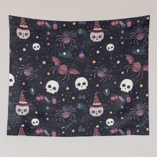 Item preview, Dark Whimsical Halloween: Spooky Night Sky Pattern designed and sold by MoonlitDoodles1.