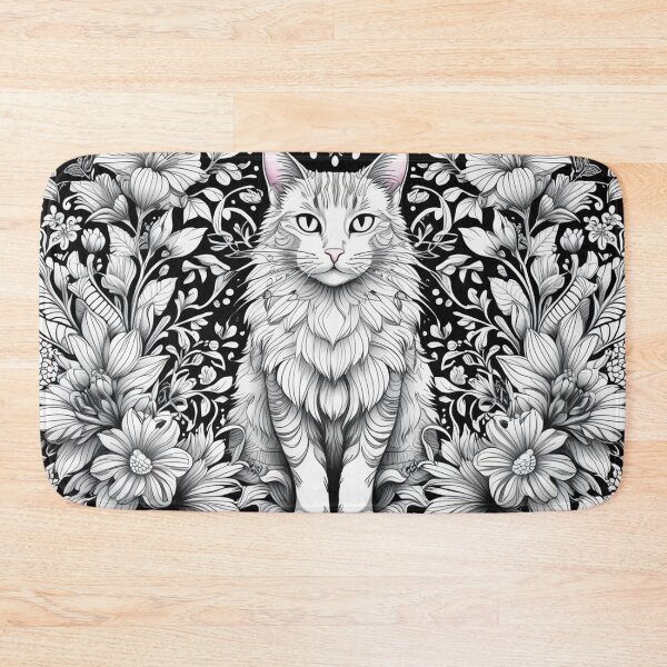 Item preview, Botanical Longhaired Cat Illustration designed and sold by LEO'S CREATURE　れおずくりーちゃー.