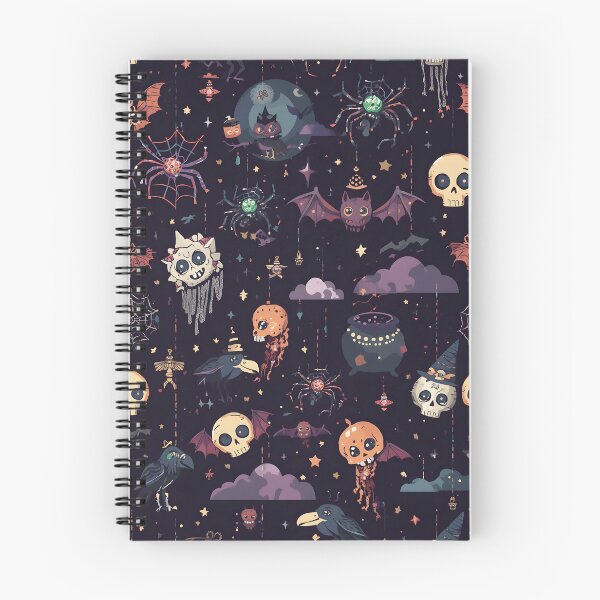 Item preview, Dark Goth Spooky Night: Raven and Skulls Pattern designed and sold by MoonlitDoodles1.