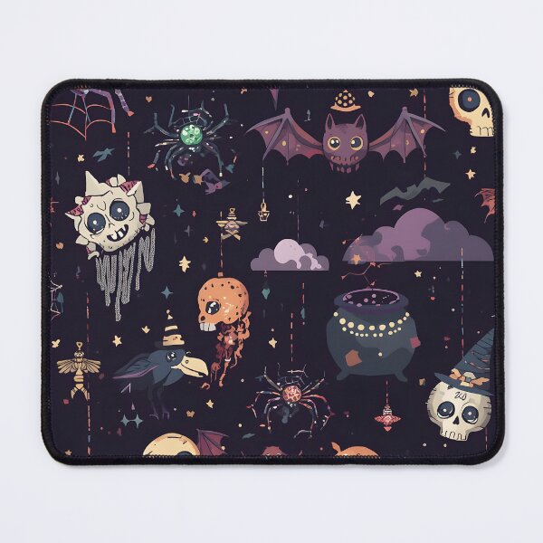 Item preview, Dark Goth Spooky Night: Raven and Skulls Pattern designed and sold by MoonlitDoodles1.
