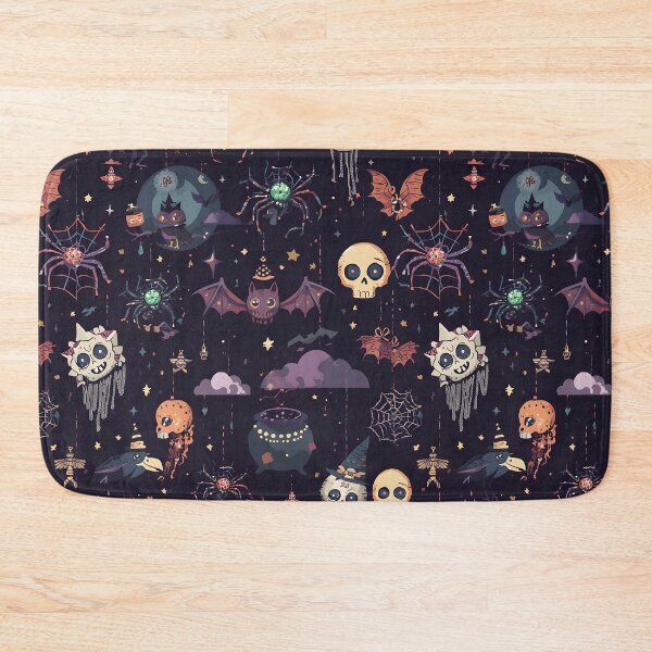 Item preview, Dark Goth Spooky Night: Raven and Skulls Pattern designed and sold by MoonlitDoodles1.