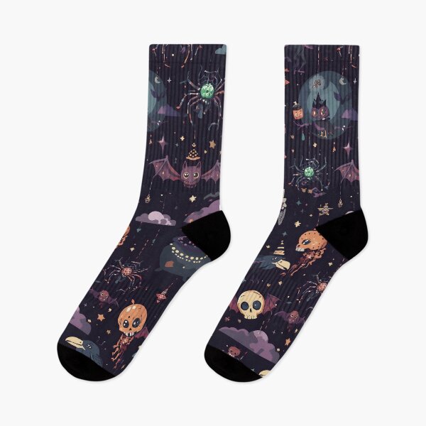 Item preview, Dark Goth Spooky Night: Raven and Skulls Pattern designed and sold by MoonlitDoodles1.