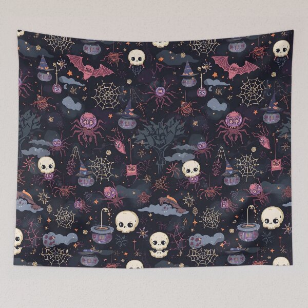 Item preview, Neo-Gothic Halloween: Spider and Skull Chaos Pattern designed and sold by MoonlitDoodles1.